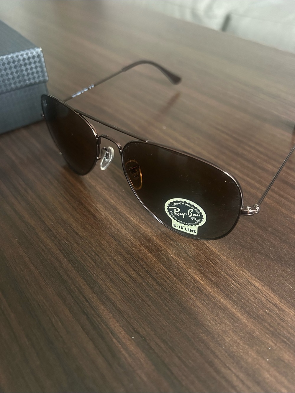brand new Ray-Ban Aviator men Sunglasses - chocolate Frame with Brown Lenses - Picture 4 of 5